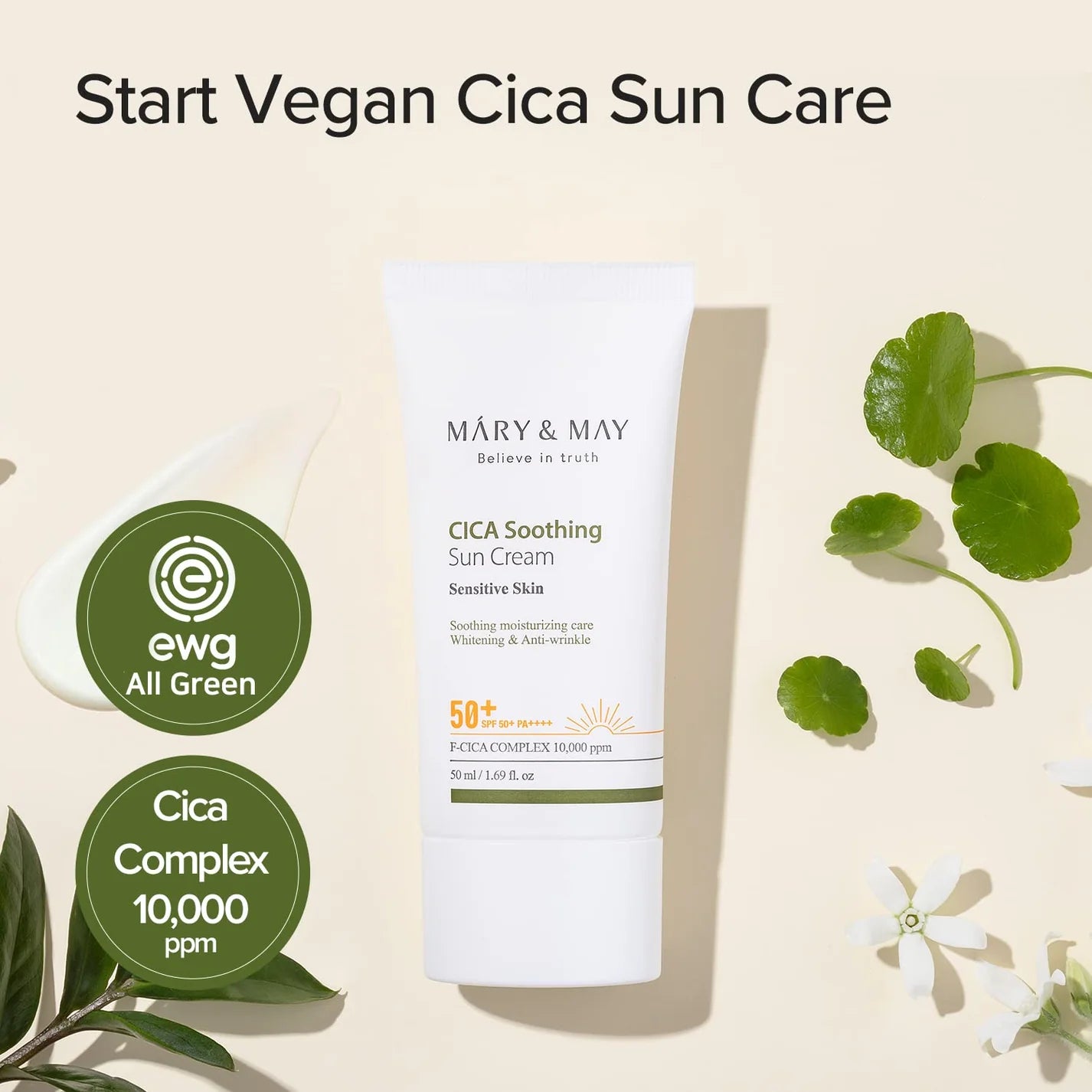 Mary & My Vegan CICA Soothing Sun Cream 50 ml