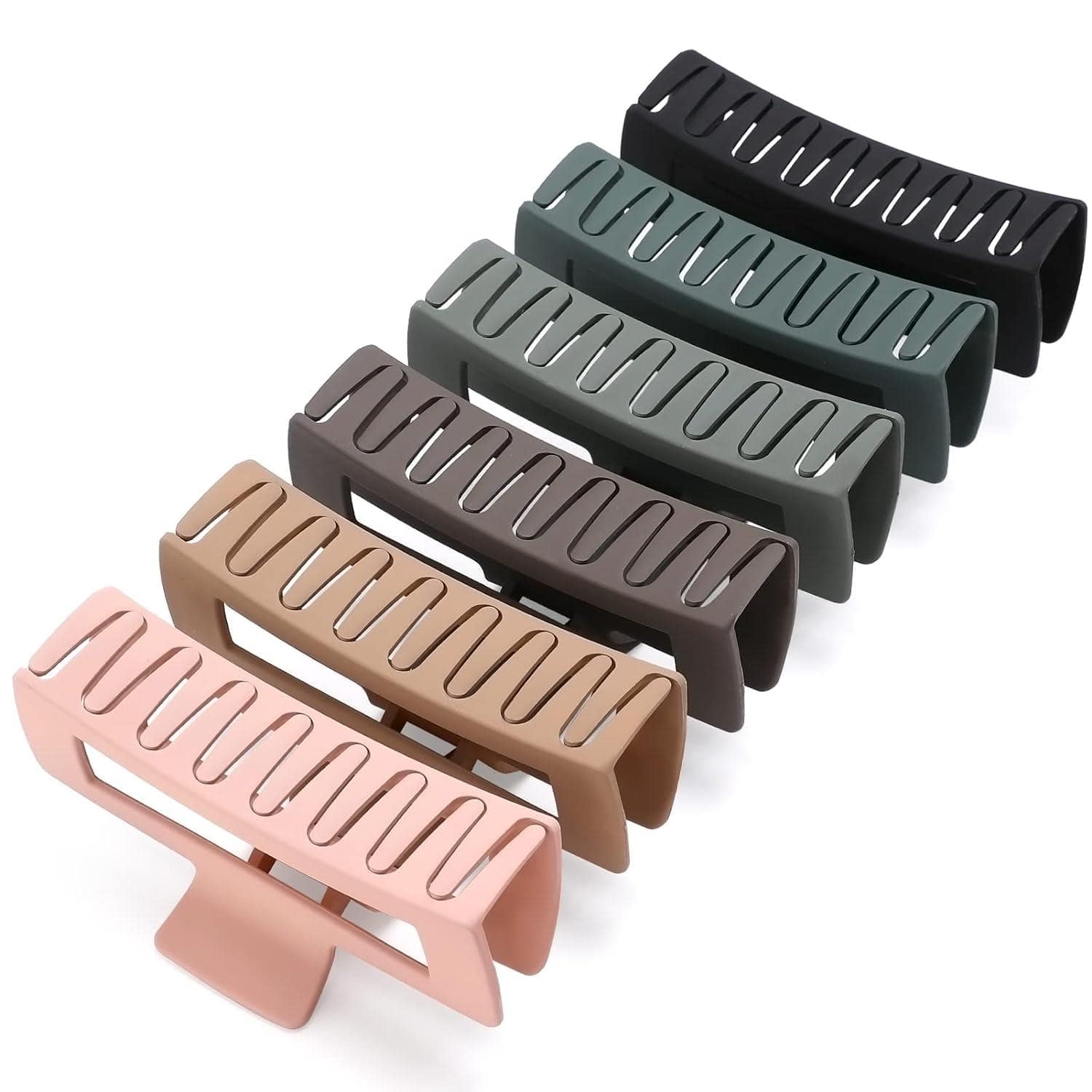 FUCHSIA LARGE HAIR CLAW CLIPS - BLACK & COFFEE