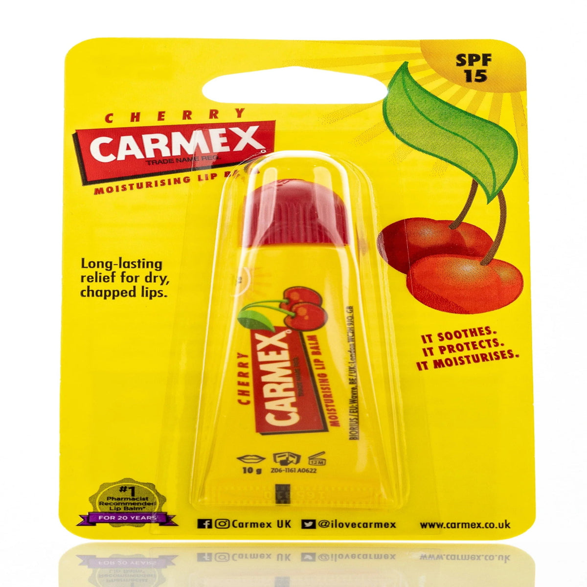 carmex cherry lip balm tube 10 gm