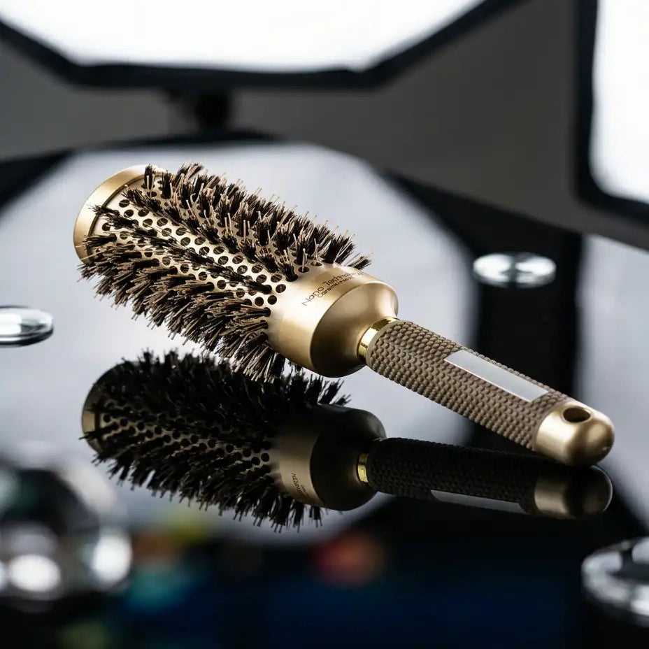 hair pro hair nano ceramic roller brush gold large