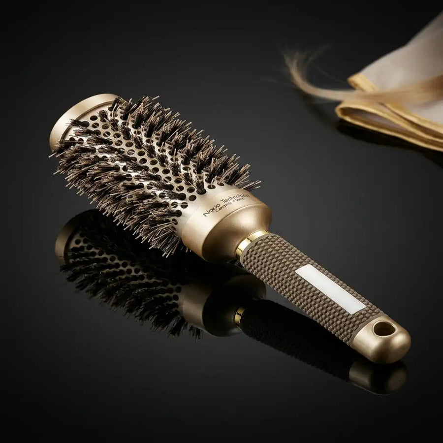 hair pro hair nano ceramic roller brush gold medium