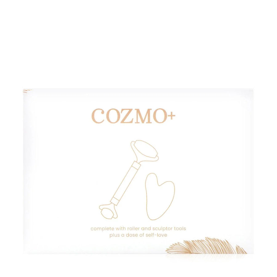 cozmo gua sha and jade roller facial massager kit blue
