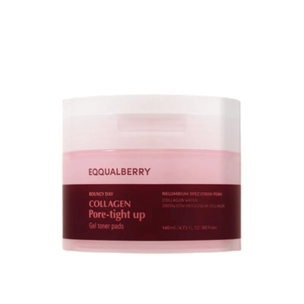 Eqqual Berry Collagen Pore Tight Up Gel Toner Pads 140 مل 60 قطعة