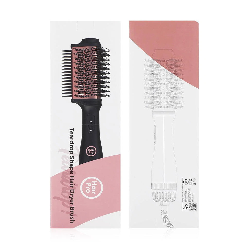 HAIR PRO TEARDROP SHAPE HAIR DRYER BRUSH - PINK
