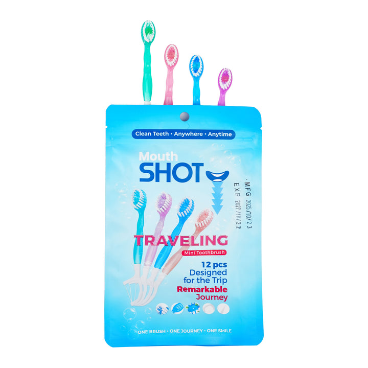 منتج مميز Mouth Shot 5 في 1 Travel Toothbrush With Built في Toothpaste 12 Pieces