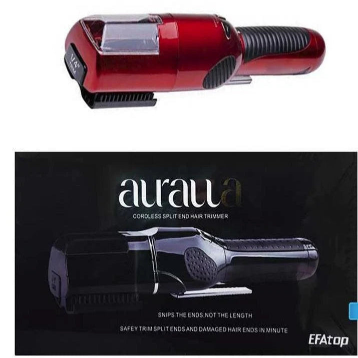 auralla cordless split end hair trimmer red