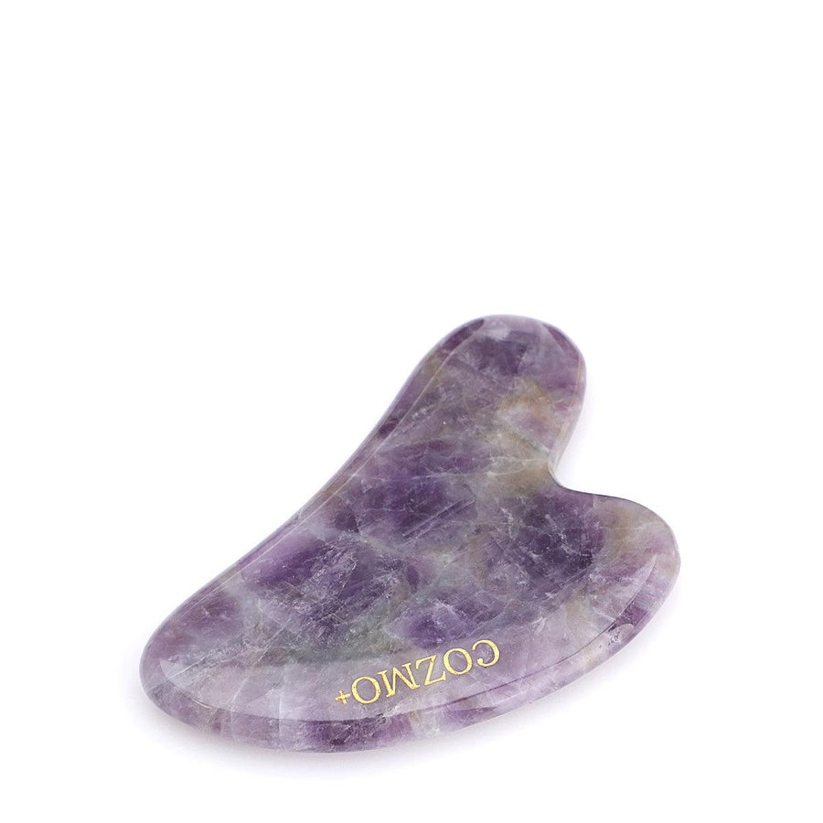 cozmo gua sha and jade roller facial massager kit purple