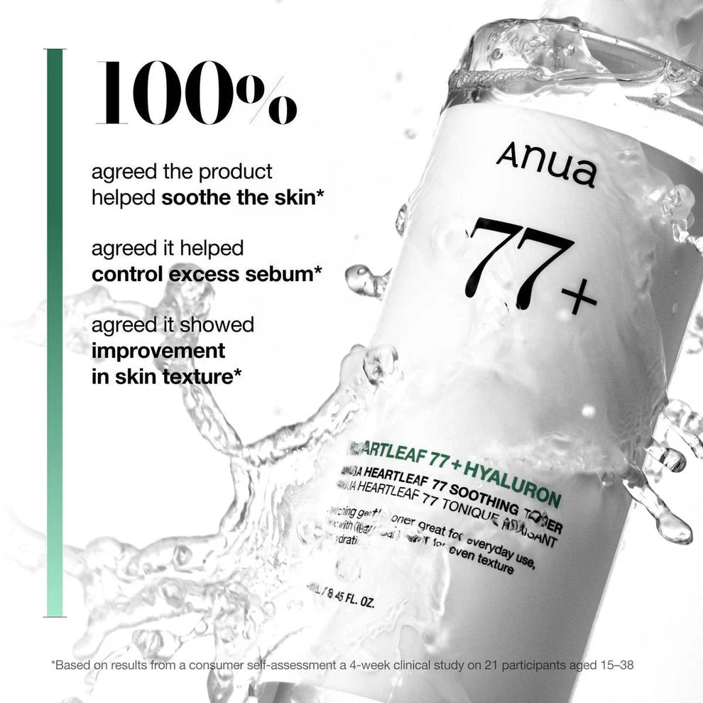 Anua 77 + Heartleaf 77 + Hyaluron Soothing Toner 150 Ml
