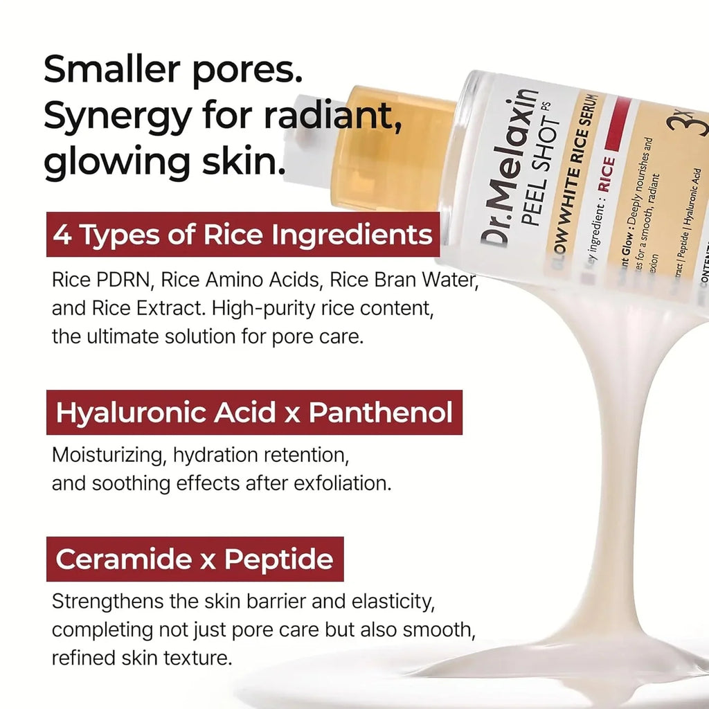 Dr.melaxin Peel Shot Glow White Rice Serum 3x 30 مل