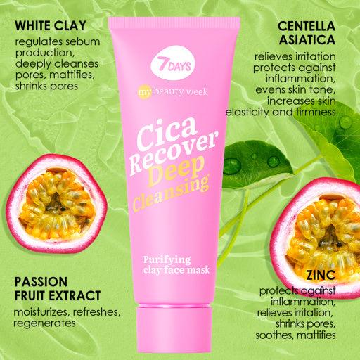 7days my beauty week purifying clay face mask cica recover 80 ml