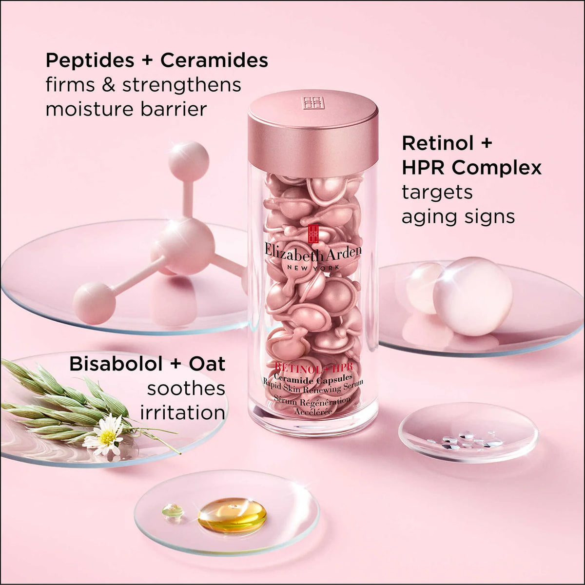 Elizabeth Arden Ceramides Skincare Retinol+hpr Repid Skin Renewing Serum 28ml Caps 60pc