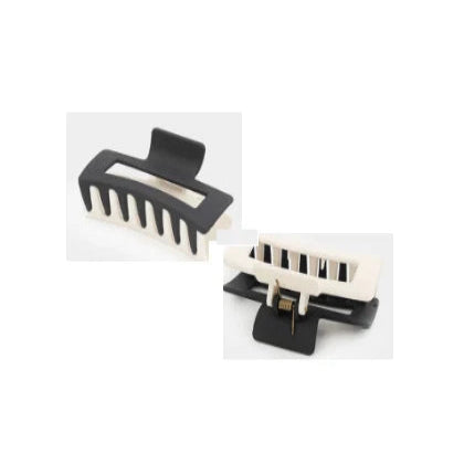 FUCHSIA LARGE HAIR CLAW CLIPS - BLACK & WHITE