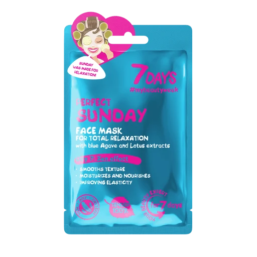 منتج مميز 7days الوجه ماسك بيرفكت Sunday توتال Relaxation With بلو Agave And Lotus - 28 جم