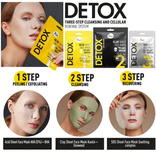 7days detox sos sheet face mask soothing complex 25 g